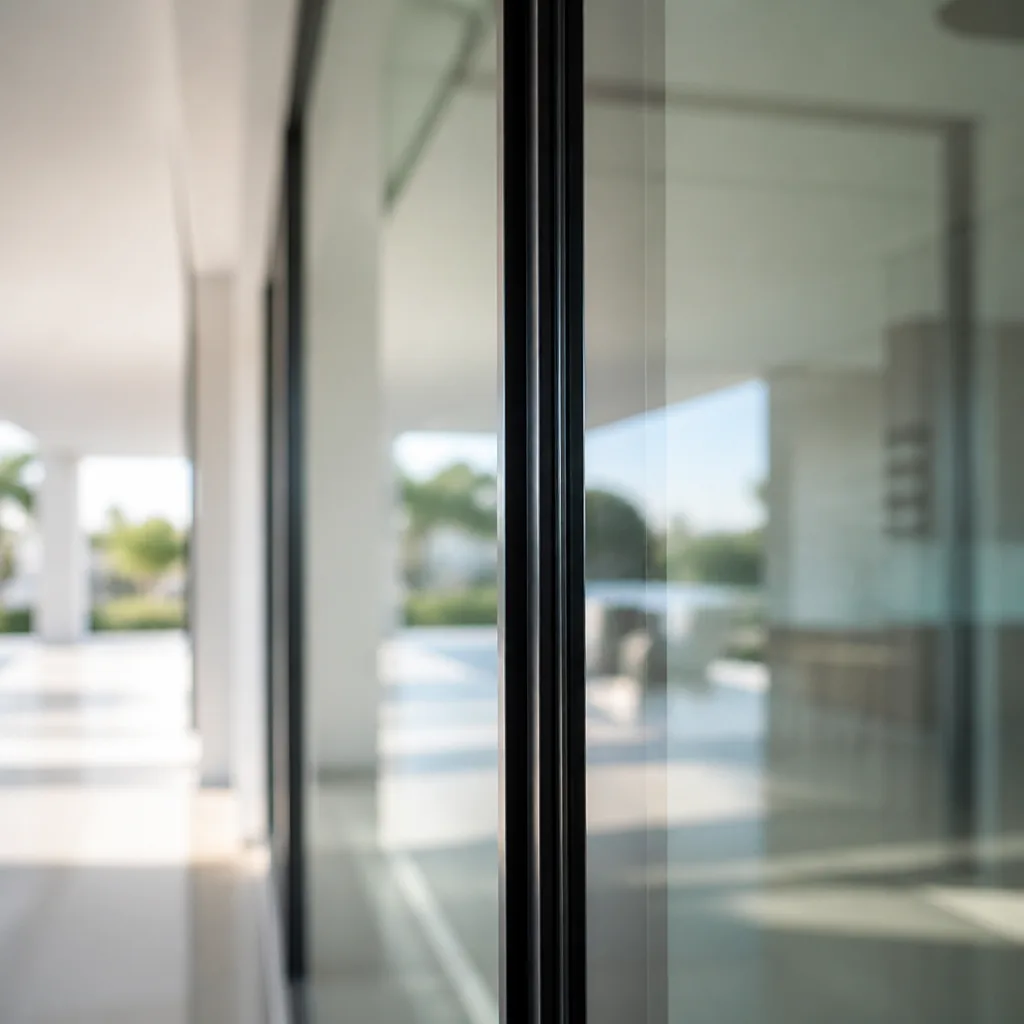 Modern black-framed sliding glass patio doors for luxury residential homes in Miami, FL